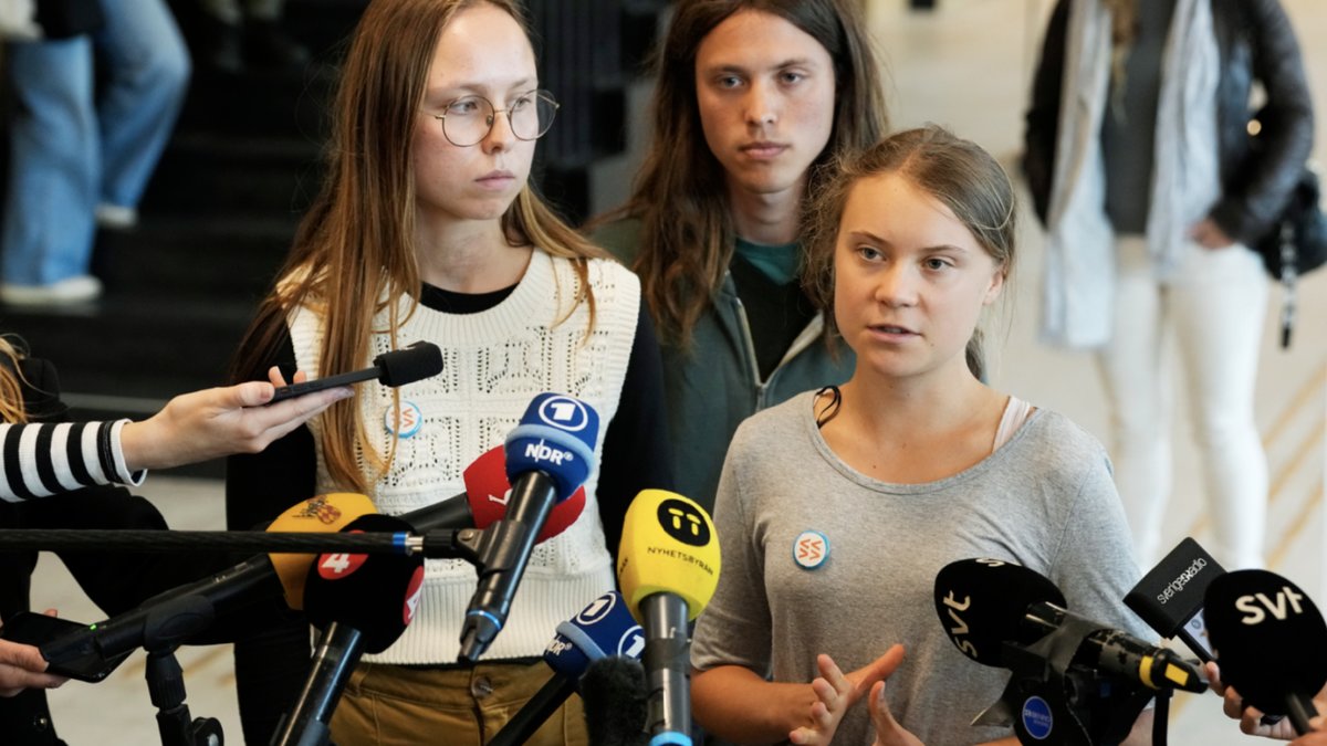 Greta Thunberg dömdes till dagsböter. 